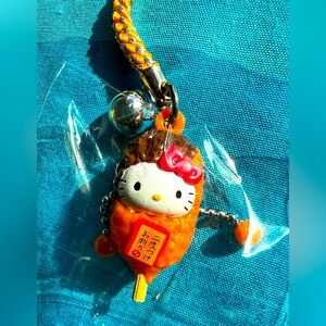 Rare New Hello Kitty Sanrio Netsuke Charm Strap Kushi Katsu NWT